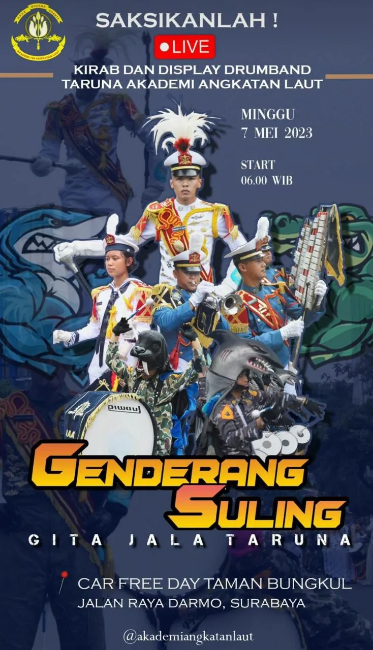 TNI AL Gelar Kirab Genderang Suling Gita Jala Taruna