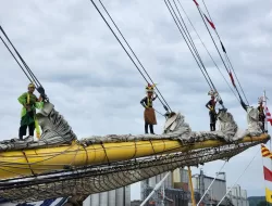 Rasa Bangga Iringi Keberangkatan KRI Bima Suci Tinggalkan L’Armada Rouen 2023