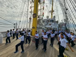 Seluruh Prajurit KRI Bima Suci Melaksanakan Olahraga Bersama