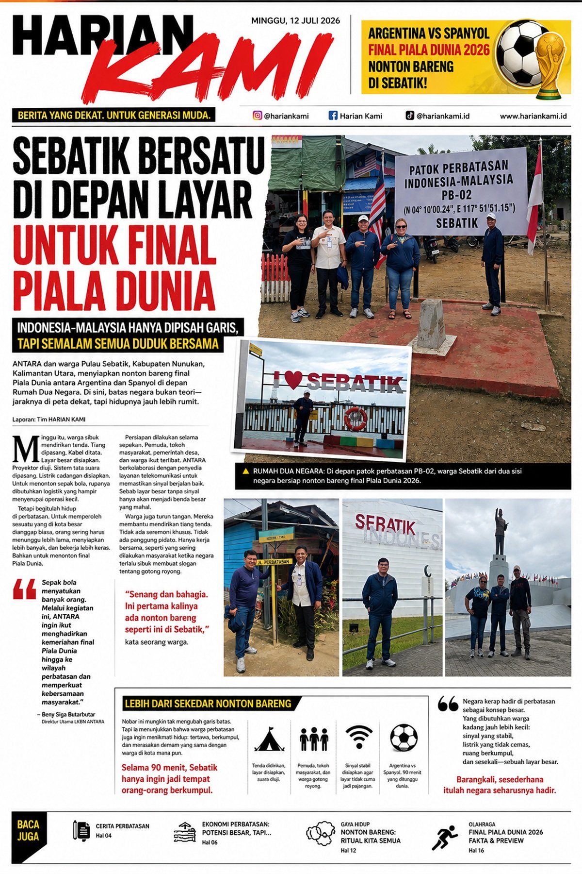 ANTARA, Sebatik residents prepare for World Cup final watch party on Indonesia-Malaysia border 7 ok2