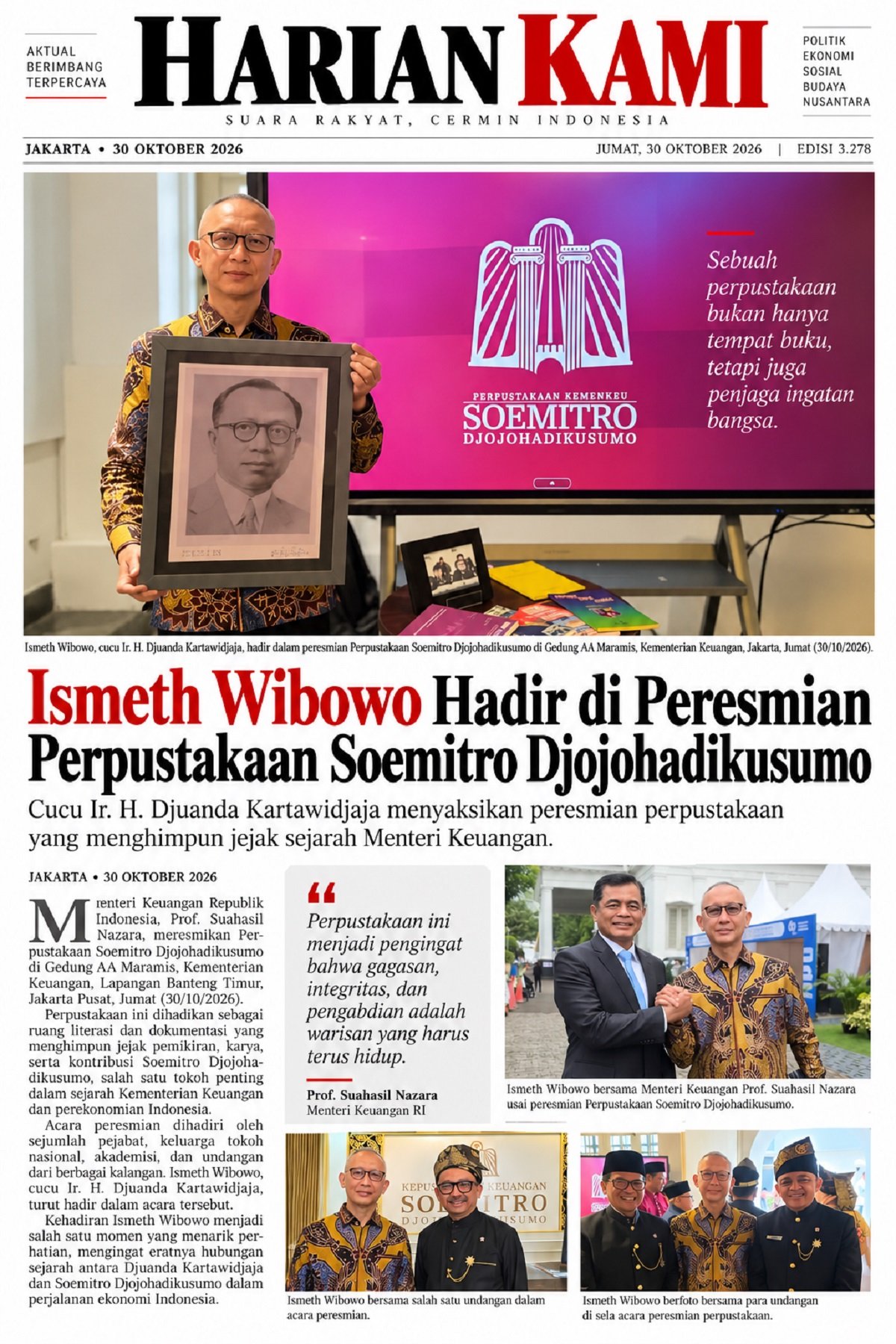 Soemitro Djojohadikusumo Library Opens to Preserve Indonesia’s Fiscal Legacy 9 ismet 2
